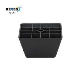 KR-P0169 Pés de móveis de plástico quadrado preto para armários de alta resistência à corrosão fornecedor